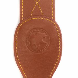 HUNTING WORLD ショルダーストラップ レザー ロゴ ステッチデザイン ステッチ装飾 茶 ブラウン