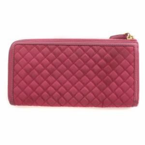 PRADA 長財布 ウォレット キルティング ナイロン ロゴ L字ファスナー ピンク