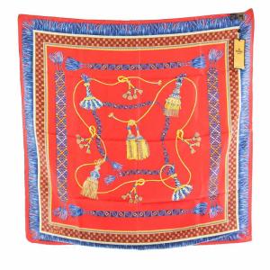 FENDI イタリア製 スカーフ シルク ロープ柄 紐柄 タグ付き レッド 赤 GY10