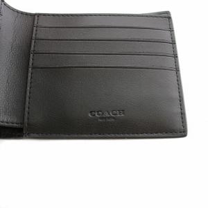COACH 二つ折り財布 カードケース 札入れ シグネチャー レザー 箱付き ブラック 黒 GY11