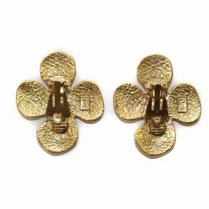 YVES SAINT LAURENT イヤリング フラワーモチーフ 花 ゴールド色 シルバー色