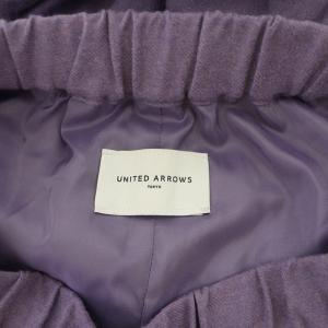 UNITED ARROWS UWSC W イージーパンツ ワイド ウール混 38 紫 パープル