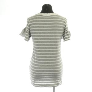 sacai luck カットソー 半袖 ボーダー フリル 切替 カットオフ 1 グレー