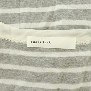 sacai luck カットソー 半袖 ボーダー フリル 切替 カットオフ 1 グレー