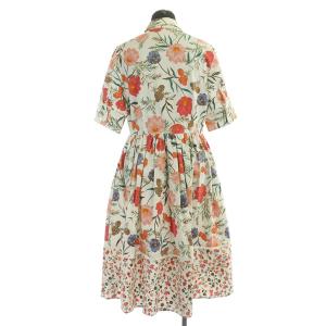 kate spade new york シャツワンピース ロング 半袖 花柄 レース ストレッチ ピンタック 4 白 ホワイト