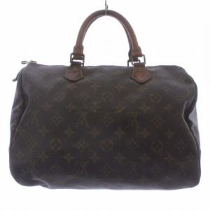LOUIS VUITTON M41108 スピーディ30 ハンドバッグ ミニボストン キャンバス モノグラム 南京錠 ブラウン