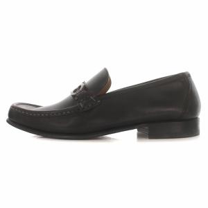 Salvatore Ferragamo スリッポン ビットローファー ガンチーニ レザー 7.5 26cm 黒 ブラック