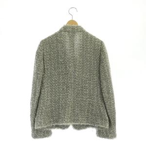 ARMANI COLLEZIONI ツイードテーラードジャケット ニット 3B ラメ イタリア製 42 グレー