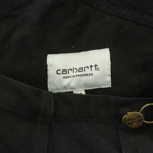 Carhartt オーバーオール デニム ワイドパンツ ロゴ コットン M 黒 ブラック