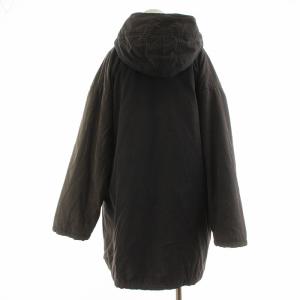 ARMANI JEANS コート フード 中綿 裏地キルティング ミドル ダークグレー 黒 ブラック