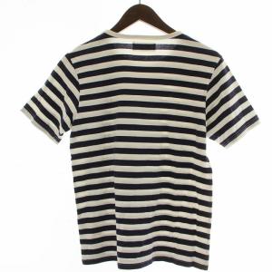 WACKO MARIA Tシャツ 半袖 カットソー ボーダー柄 S 白 ホワイト 紺 ネイビー