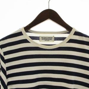 WACKO MARIA Tシャツ 半袖 カットソー ボーダー柄 S 白 ホワイト 紺 ネイビー