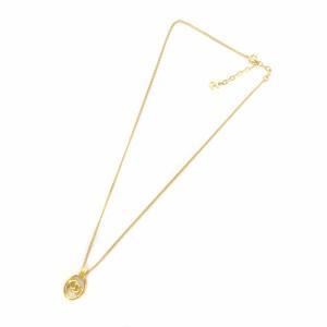 Christian Dior ヴィンテージ ネックレス ペンダント メッキ ロゴ ゴールド色