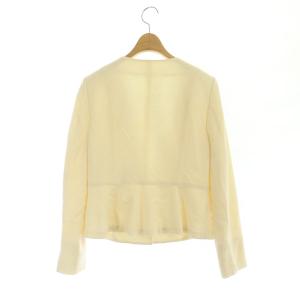 ANAYI ノーカラージャケット 総裏地 ウール 38 アイボリー