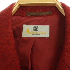 Aquascutum テーラードジャケット チェスターコート ウール 総裏地 3B ヴィンテージ 赤 レッド