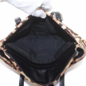 FENDI マンマバケット ハンドバッグ ハラコレザー ヒョウ柄 レオパード ブラウン