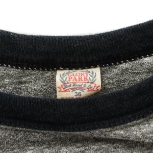 THE FLAT HEAD glory park カットソー Tシャツ 長袖 ラウンドネック 切替 36 S グレー 紺 ネイビー GY03