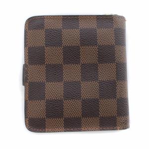 LOUIS VUITTON ダミエ コンパクト・ジップ 二つ折り財布 ウォレット 茶 ブラウン N61668