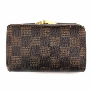 LOUIS VUITTON ポルトフォイユ ヴィエノワ 二つ折り財布 ウォレット ダミエ がま口 茶 ブラウン N61674