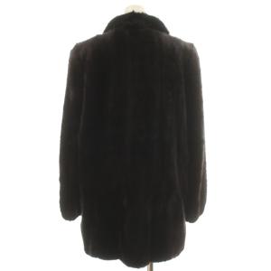 SAGA MINK 毛皮コート ダークミンク 逆毛 ショート 11 L 黒 ブラック ダークブラウン