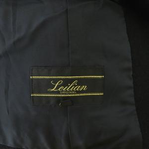 Leilian ジャケット バンドカラー ツイード アンゴラ混 13+ 黒 ブラック