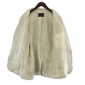 EMPORIO ARMANI テーラードジャケット アウター レザー シングル 2B センターベント 総裏地 50 L 白 ホワイト