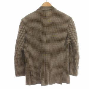 LANVIN PARIS テーラードジャケット シングル 千鳥格子柄 ツイード生地 ウール 黄 イエロー