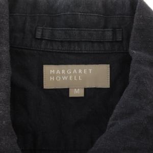 MARGARET HOWELL 2020年製 シャツ 半袖 麻 リネン混 M 紺 ネイビー