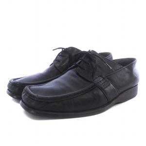 BALLY スイス製 ビジネスシューズ レザー スクエアトゥ ロゴ US7.5 25.5cm 黒 ブラック