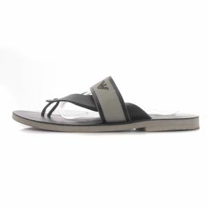 ARMANI JEANS サンダル トング レザー 42 26cm 黒 ブラック