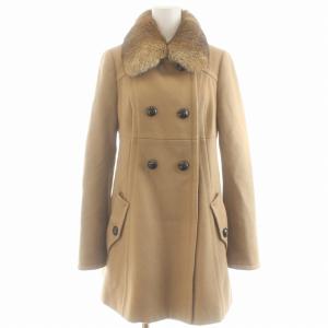 ピーコート Pコート ラビットファー 裏地ノバチェック ショート 38 M ベージュ
