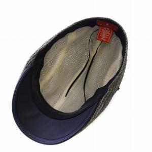 HELEN KAMINSKI XY 帽子 ハンチング ラフィア レザー 調整紐付き ロゴ 金具 ワンサイズ グレー