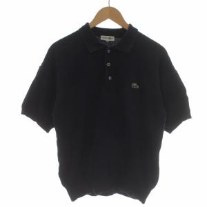 ポロシャツ 半袖 ニット ロゴワッペン 4 M 紺 ネイビー
