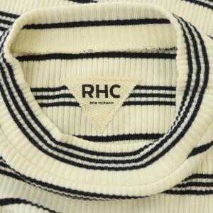 Ron Herman RHC リブニット カットソー 半袖 ボトルネック ボーダー XS 白 紺 ホワイト ネイビー