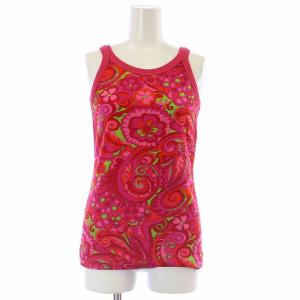 タンクトップ カットソー パイル生地 花柄 ペイズリー タグ付き 42 M マルチカラー