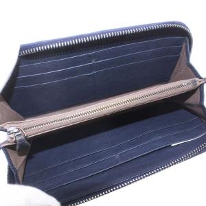 BOTTEGA VENETA 長財布 レザー ラウンドファスナー イントレチャート 黒 ブラック 青 ブルー 緑 グリーン