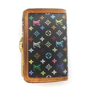 LOUIS VUITTON ポルト フォイユ ヴィエノワ 二つ折り財布 がま口 モノグラム 黒 ブラック マルチカラー M92988 GY11