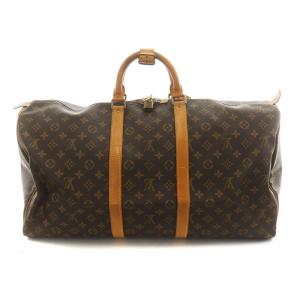 LOUIS VUITTON M41424 Xキーポル 55 モノグラム ボストンバッグ ブラウン