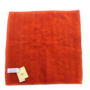 HERMES ハンカチ ハンドタオル ラビリンス Hロゴ 32×30 オレンジ 101299M-24