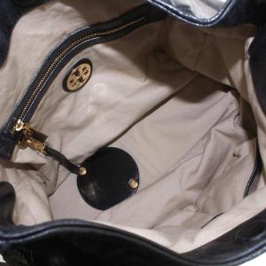 TORY BURCH ハンドバッグ ワンショルダー ミラー付き ゴールド金具 ロゴ 黒 ブラック GY10