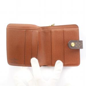 LOUIS VUITTON モノグラム コンパクトジップ 二つ折り財布 ミニ 茶 ブラウン M61667 GY10