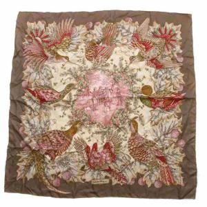 スカーフ 大判 鳥 アニマル柄 ロゴ 総柄 マルチカラー