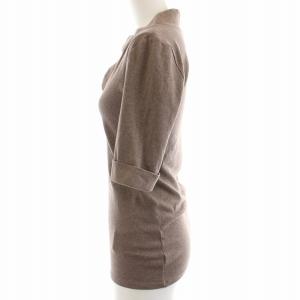 BRUNELLO CUCINELLI イタリア製 カットソー Vネック 半袖 ストレッチ M ブラウン 茶 GY19