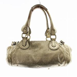 Chloe ハンドバッグ パディントン 南京錠 カデナ レザー シャンパンゴールド GY19
