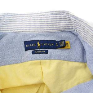 RALPH LAUREN クレイジー シャツ ボタンダウン オックスフォード 切替 長袖 ロゴ ポニー 刺繍 S マルチカラー GY19