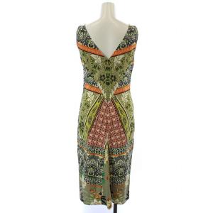 ETRO ノースリーブワンピース ひざ丈 タイト バックオープン 花柄 総柄 40 M マルチカラー