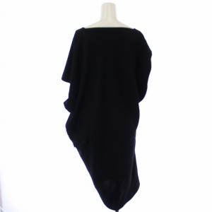 DIANE von FURSTENBERG アシンメトリーワンピース KATZIA 半袖 ミモレ ロング ドルマンスリーブ ラウンドネック 2 M 黒 ブラック