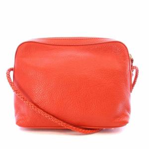 TORY BURCH ショルダーバッグ ポシェット レザー フリンジ ロゴ オレンジ