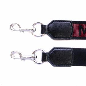 MARC JACOBS ショルダーストラップ キャンバス バッグ用 ロゴ 総柄 シルバー金具 黒 ブラック ピンク