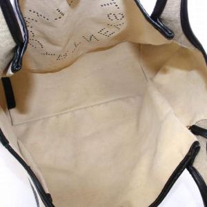 STELLA McCARTNEY ハンドバッグ キャンバス レザー ポーチ付き ロゴ マグネット ベージュ 黒 ブラック